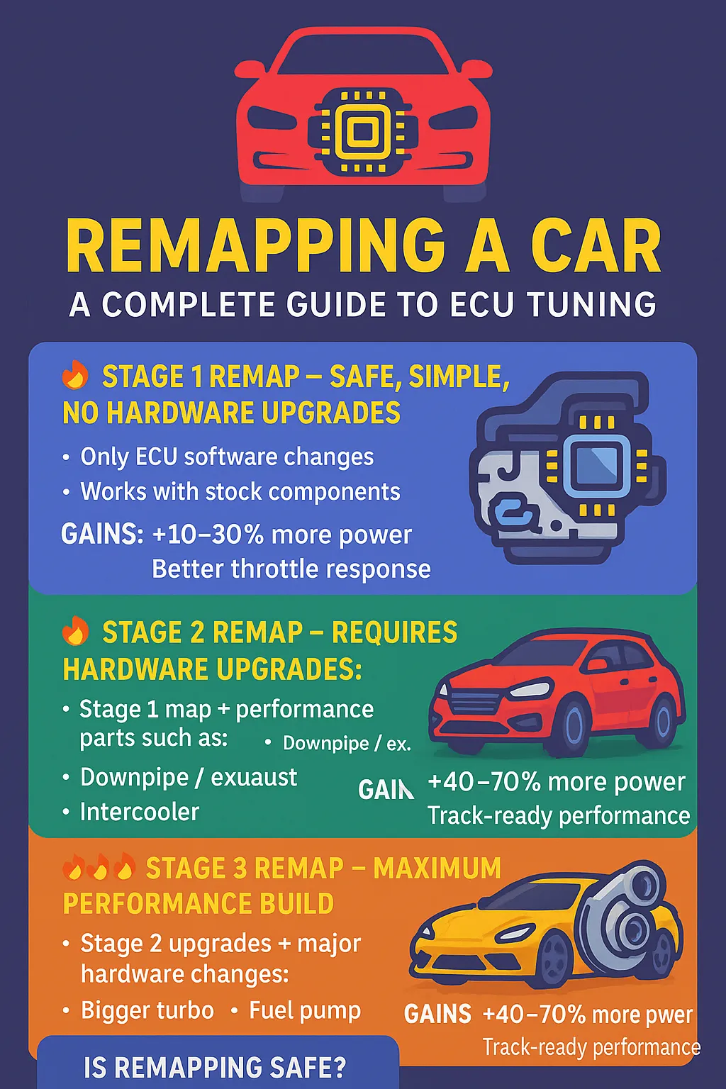 Remapping a Car: A Complete Guide to ECU Tuning (Stage 1, 2 & 3 Explained)